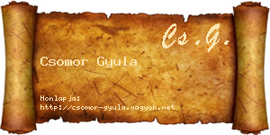 Csomor Gyula névjegykártya