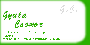 gyula csomor business card